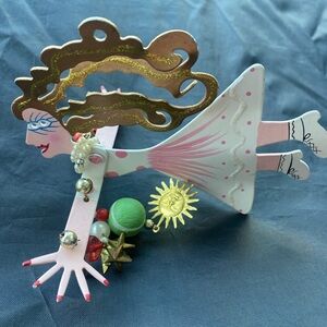 “Tennis Player Fanciful Flights" Karen Rossi Ornament Figure missing 1 charm